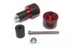 nakira Special Bar End! Grip Bar End for Motorcycles, Aluminum, Carbon Pattern (Red, Red)