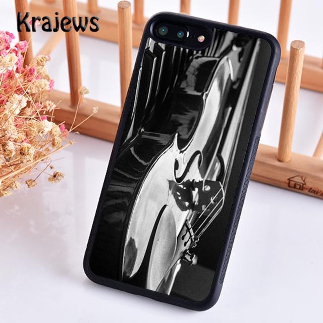 Krajews Elegant Wooden Violins Bow Sheet Music Phone Case For iPhone 17 Air 16 15 14 Plus 11 12 13 Pro Max Coque Fundas