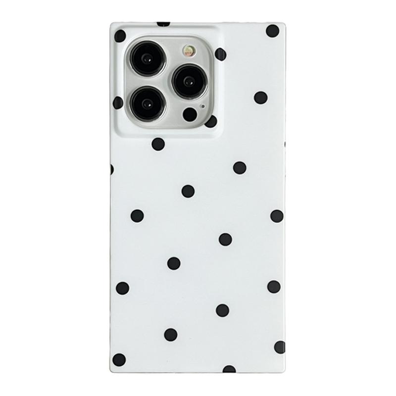 

Fashion Black Wave Point Right Angle Case For iPhone 16 17 Pro Max 15 14 13 Cute Polka Dots Shockproof Back Cover iPhone 13