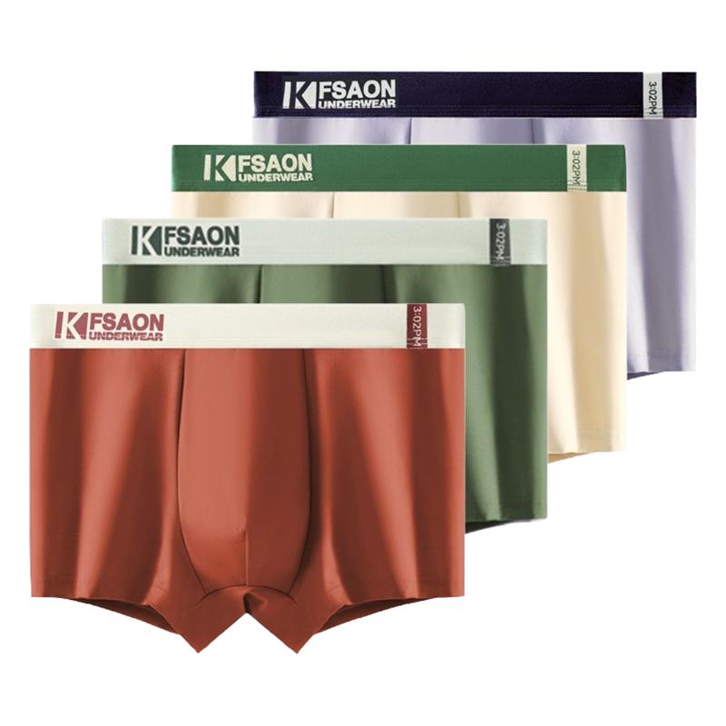 4 Pcs Men's Boxer Briefs Shorts Undies Soft Underwear Undershorts Panties Boy Big Cotton Underpants L XL XXL 3XL 4XL