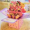 Happy Birthday Pop-Up Card 3D Birthday Gift Box for Women Men Foldable Celebration Greeting Card for Mom Daughter Friend Niece Dad
