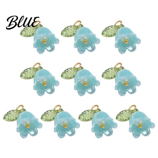 Three-dimensional Flower Charm 10Pcs DIY Pendant Three-Dimensional Simulation Texture Resin