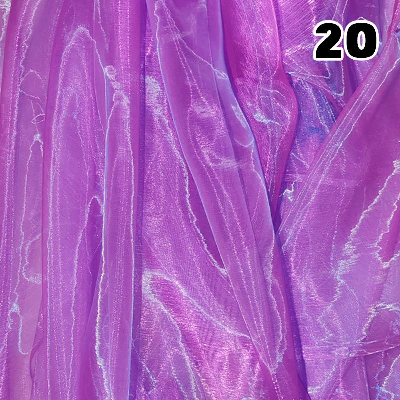 Przezroczysty Laserowy Tiul Tkanina Szycie Siatka Materiał Kolorowa Organza Szklana Fluorescencyjna Przędza Jedwabny Szyfon Materiał na Odzież Sceniczną