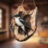 Yousheng Bird Ornament 2D Wooden Bird Hanging Sign Rustic Decorative Wall Plaque for Farmhouse Porch Yard Wall