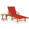 VidaXL Garden Lounge Chair, with Table and Cushion, Acacia Wood.
