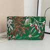 Mushroom Embroidered Makeup Bag With Zipper For Travel And Daily Use