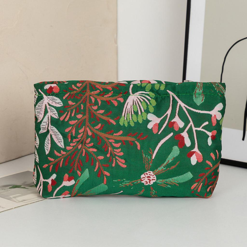 Mushroom Embroidered Makeup Bag With Zipper For Travel And Daily Use
