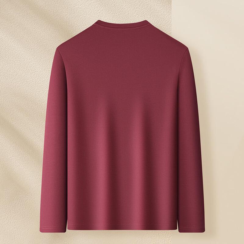 MONTAGUT Men's Cashmere Blend Round Neck Long Sleeve T-Shirt