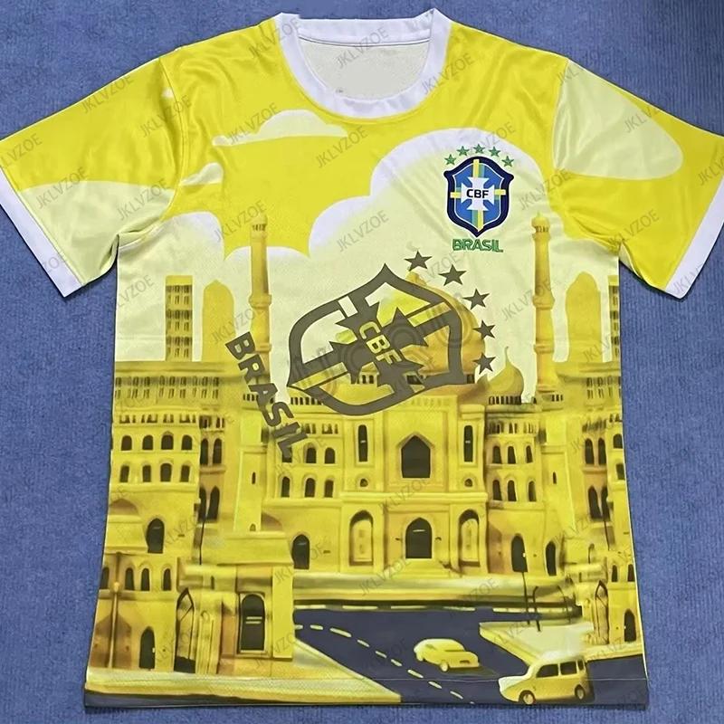 Letnia Nowa Edycja Miasta Brazylii Koszulka Piłkarska Krótki Rękaw Męska T-shirt Trening Piłkarski Codzienna Sportowa Dzieci/Dorośli Góry