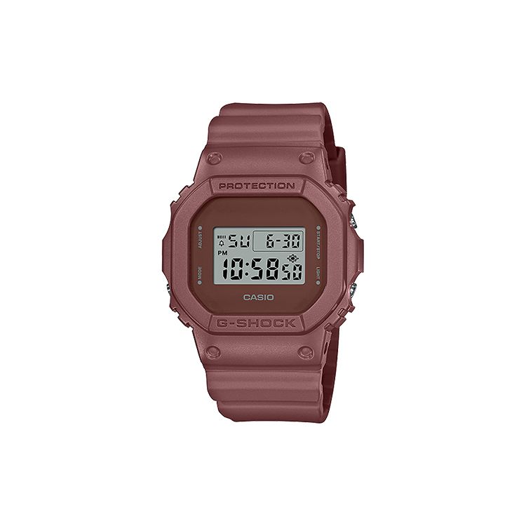 Casio Earth Tone Series 200M Waterproof Quartz Movement Resin Strap Watch Unisex Watches Red DW-5600ET-5 Red Watch Dial