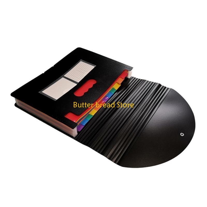 W89C Pocket File Folders, Accordian File with Pockets, Expandable File Folder Letter Size for Document
