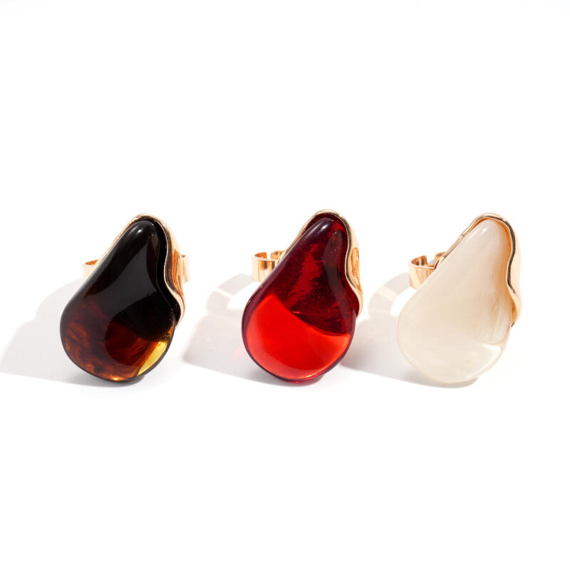 Exaggerated Irregular Geometric Resin Rings for Women Men Bohemian Personality Adjustable Large Ring Holiday Jewelry Accessories