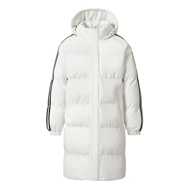 Winter new men's and women's medium and long cotton-padded clothes sports and leisure hooded thickened warm trendy jackets men