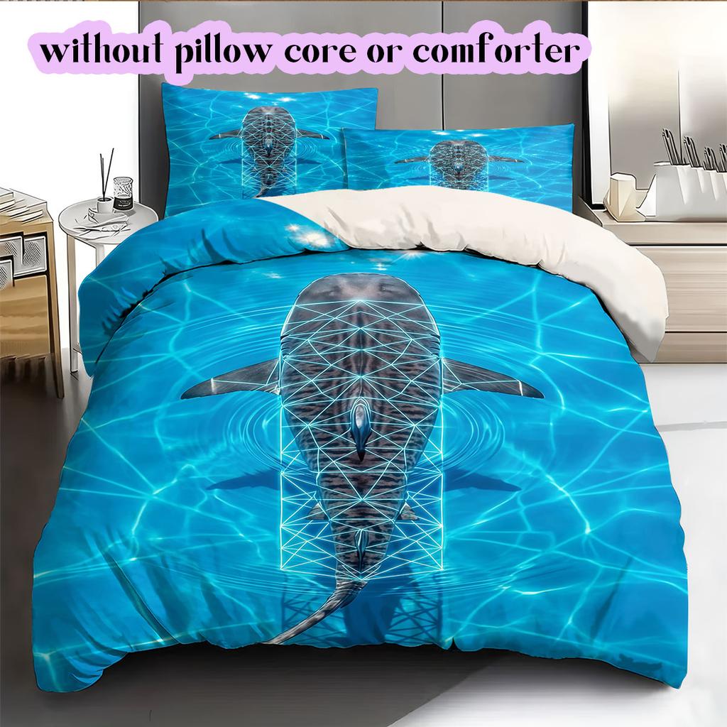 Seawater marine organisms Pattern Bedding,Quilt Set Quilt Cover Pillowcase Home Birthday Gift (1*duvet cover+2*pillowcase,without core)