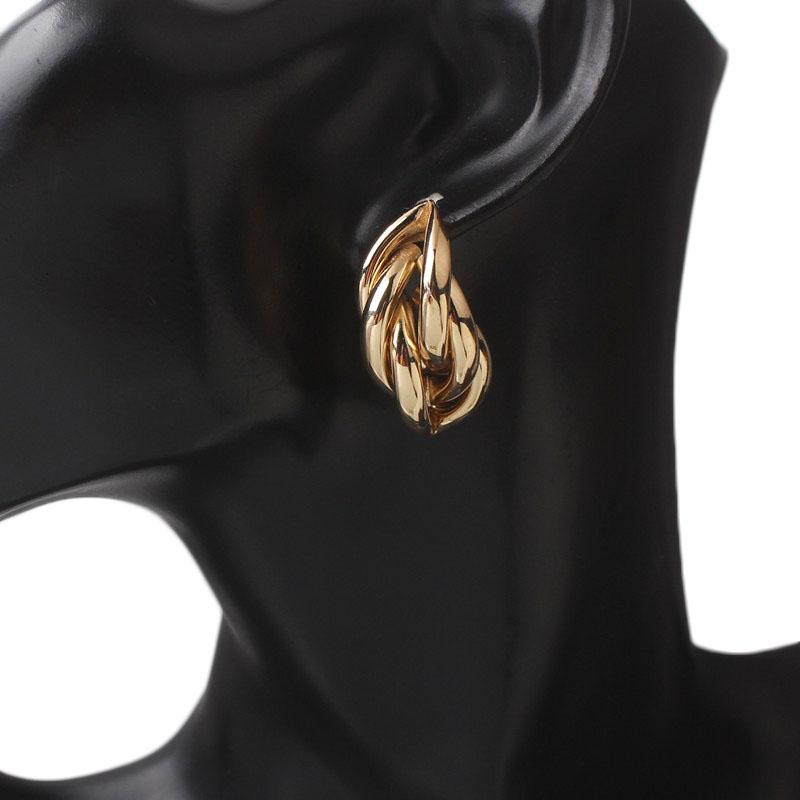 New Hipster Geometric Stud Earring for Women New Fashion Earrings Trendy Creative Knot Folding Metal Earrings Brincos