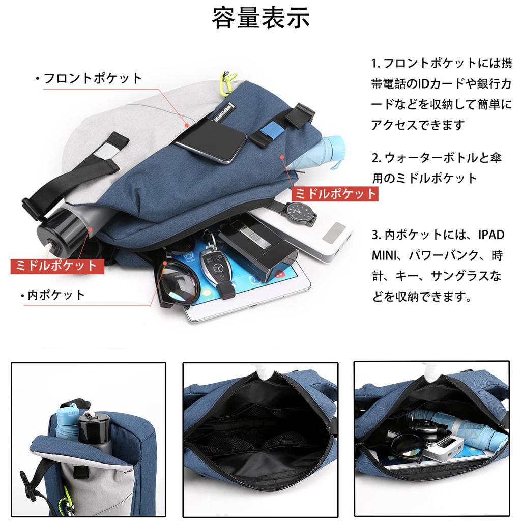 FairyHouse Crossbody Waist Large Shoulder Hip Sports Crossbody Black Men's Bag, Pouch, Capacity, Waterproof, Bag, Lightweight, Multifunctional, Bag,