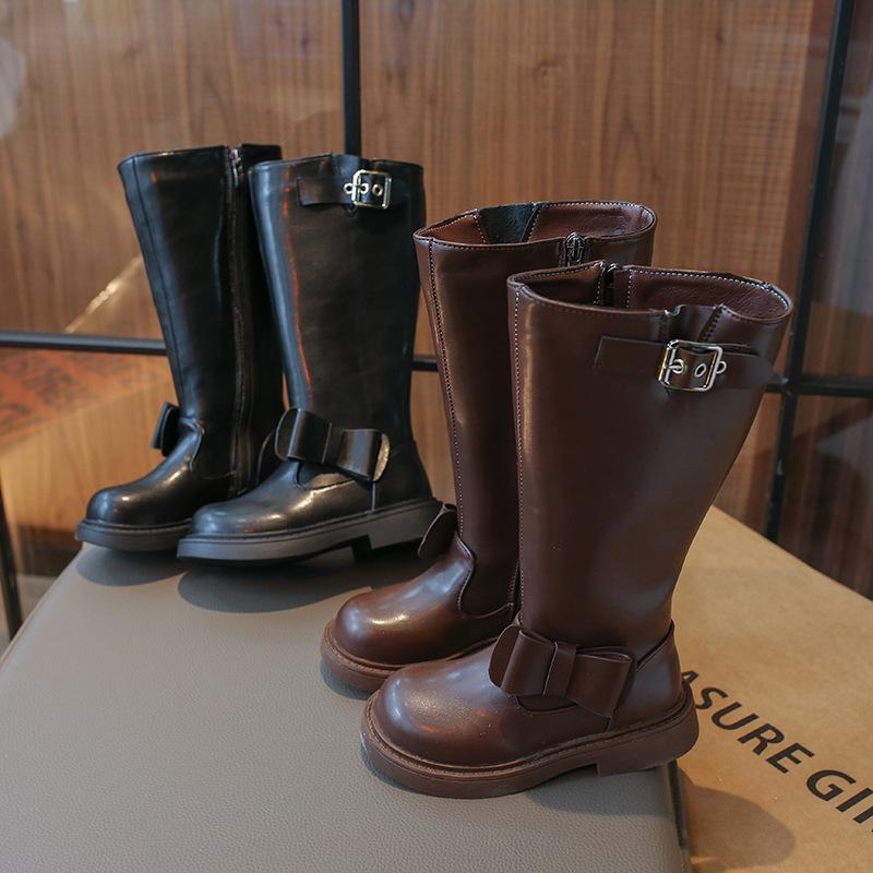 Winter New Korean Style Girls High Boots with Cotton To Keep Warm and Fashionable Sweet Bow Fashion Boots