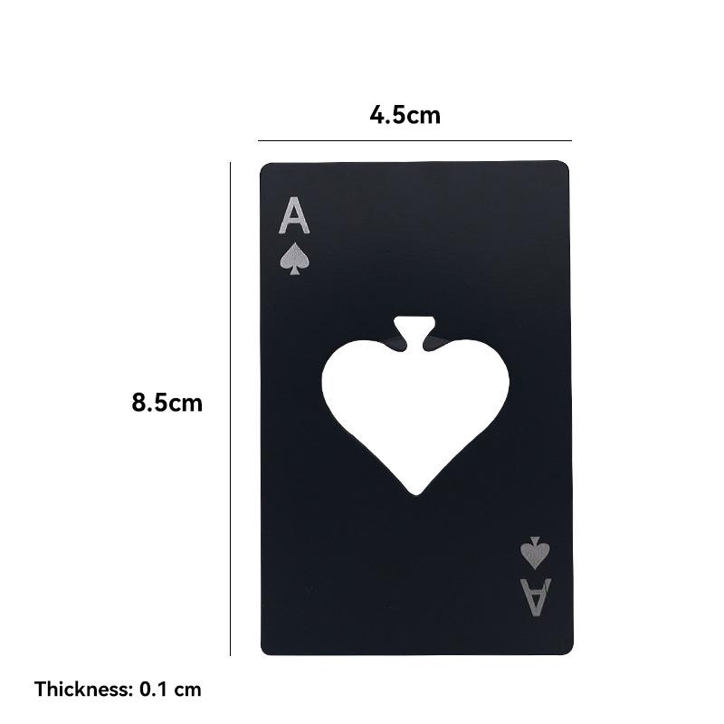 Black Poker Card Beer Bottle Opener Personalized Stainless Steel Credit Card Bottle Opener Card of Spades Bar Tool 8.5cm*4.5cm