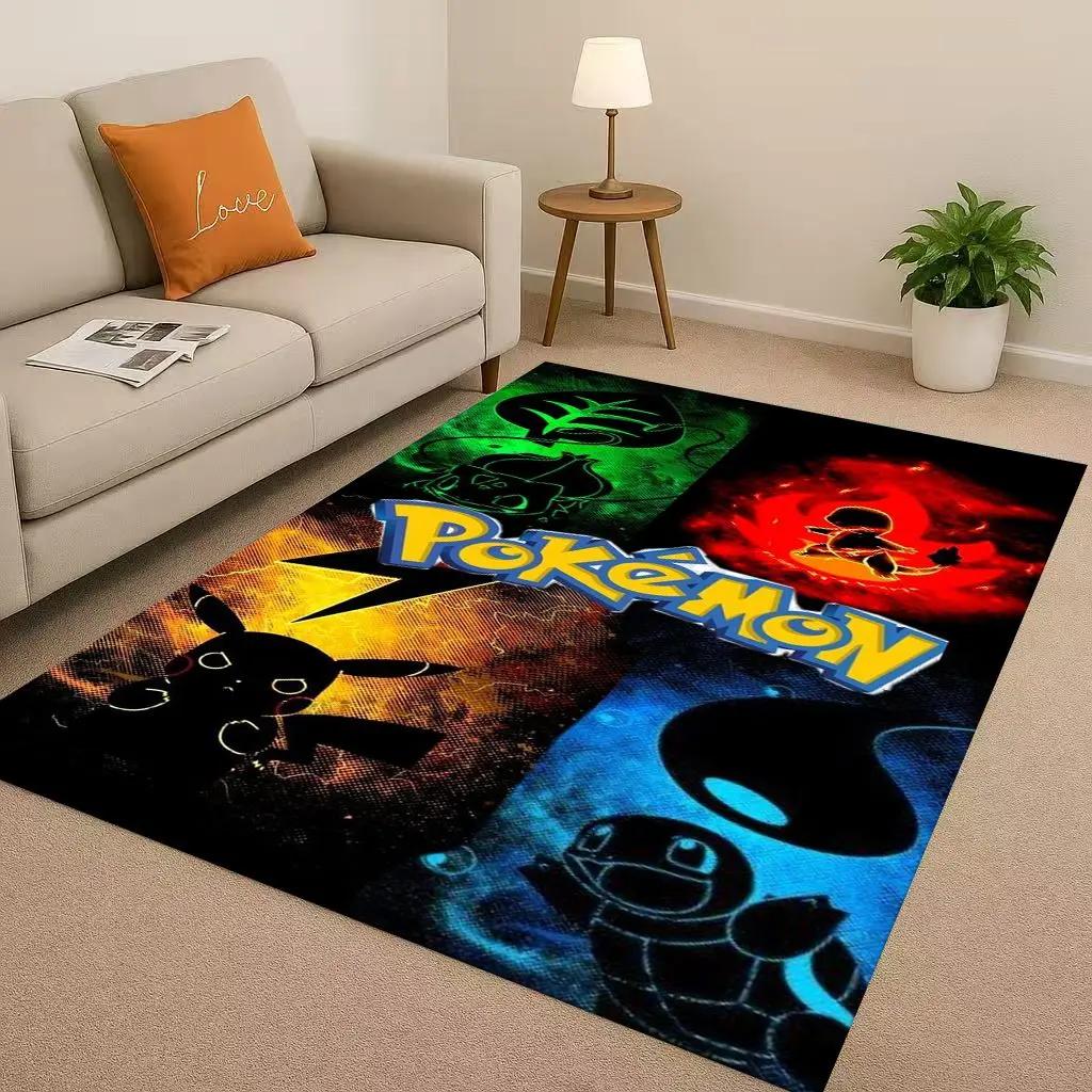 2026 Pokemon Pikachu Cartoon Christmas Living Room Non-Slip Area Rug Carpet For Bedroom Playroom Sofa,Home Decor Doormat