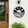 Sunrise Metal Sign Sun & Waves Wall Art Stylish Beach Room Decor Elegant Wall Art & Decoration Perfect for Coastal Themes