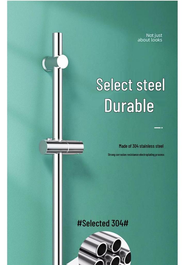 Adjustable 304 Stainless Steel Shower Head Holder & Storage Rack