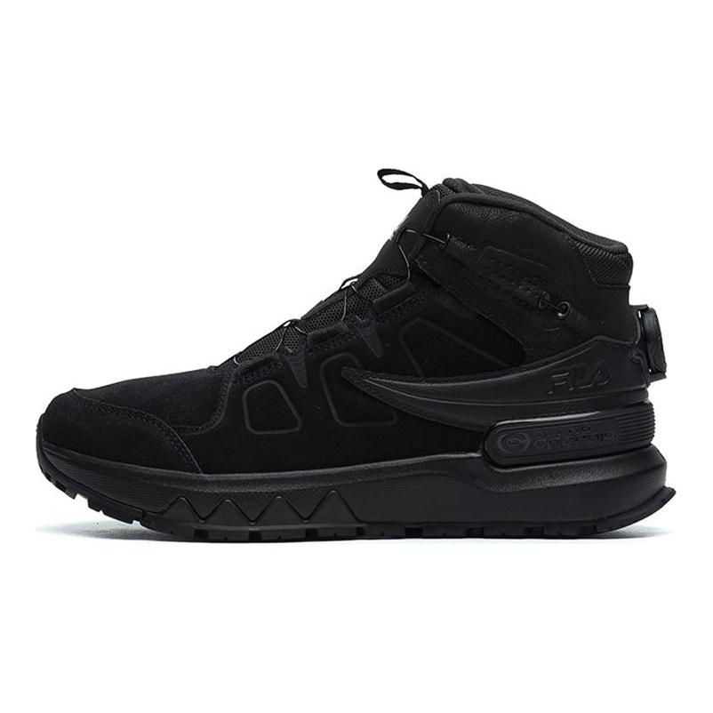Fila Outdoor Professional Two-Layer Suede Mid-Top Running Shoes Women Sneakers Black A12W142210FBK