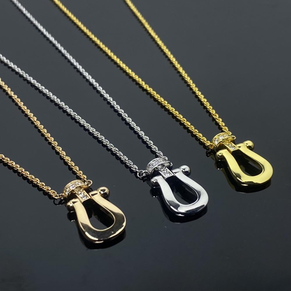Mini Diamond Horseshoe Buckle Necklace Medium Gypsy Nautical Buckle