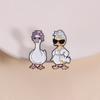 Multi Animal Style Cute Healing Enamel Pins Cat Duck Goose Goofy Style Brooches Lapel Badge Funny Jewelry Gifts Accessories