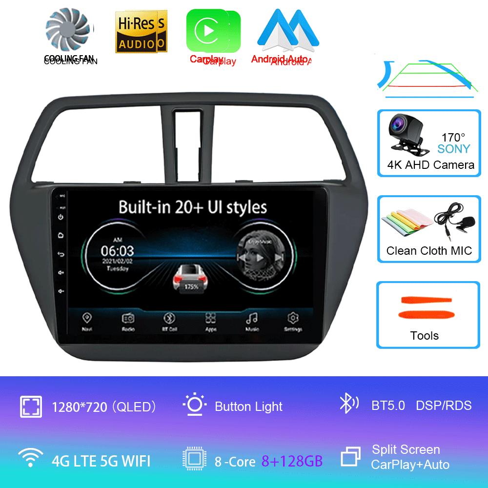 Android 14 Carplay Auto WIFI+4G Car Radio For Suzuki SX4-CROSS 2014-2017 Multimedia Video Player Navigation GPS Stereo Head Unit