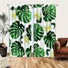 2 ks Závěsy se severským zeleným rostlinným listovím - Zastiňující okenní dekorace pro kuchyň, obývací pokoj, kancelář a ložnici