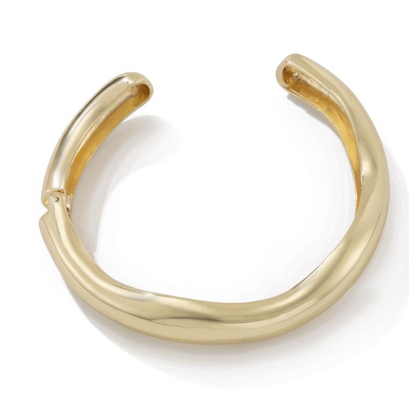 Design Metal Wave Glossy Open Collar Choker Fashion Irregular Lava Bracelet Women
