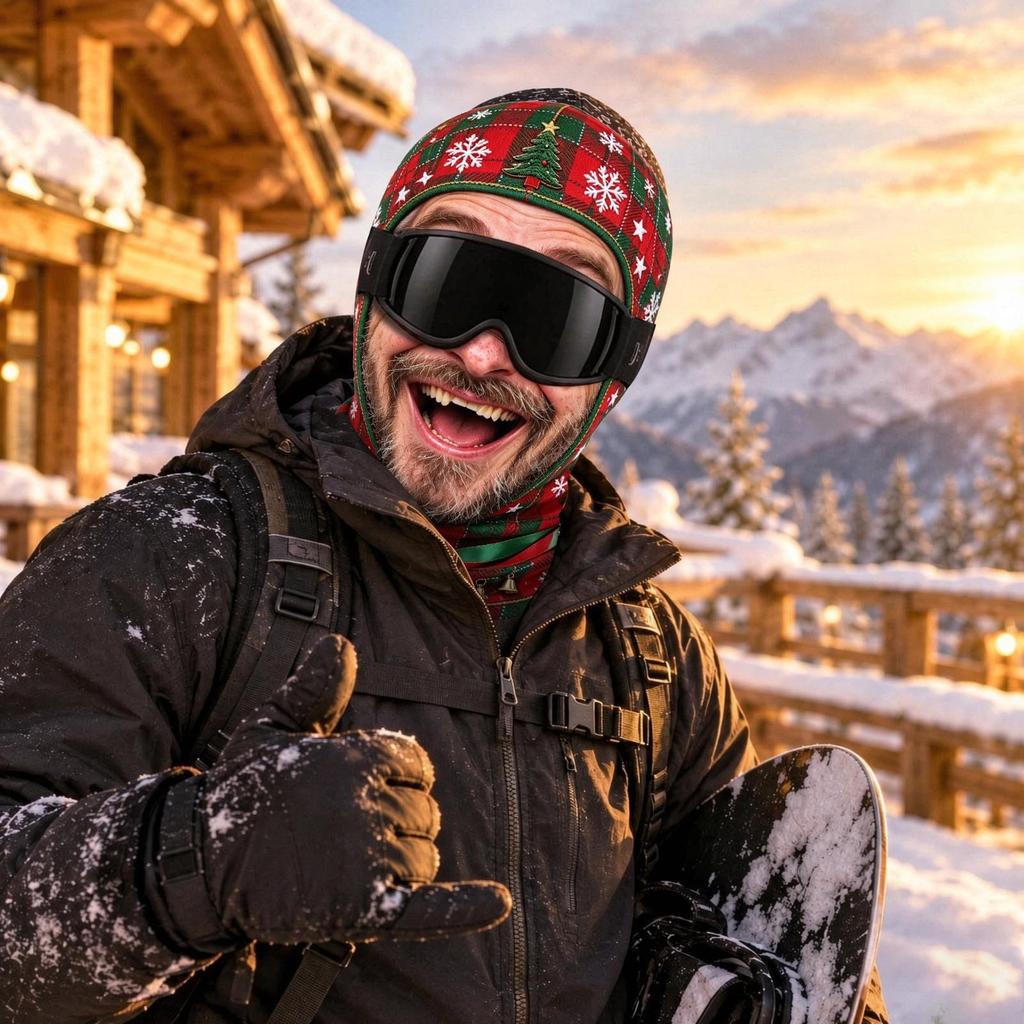 Maschera da sci integrale novità con stampa 3D di vecchio, antivento invernale per il freddo, occhiali da sole non inclusi