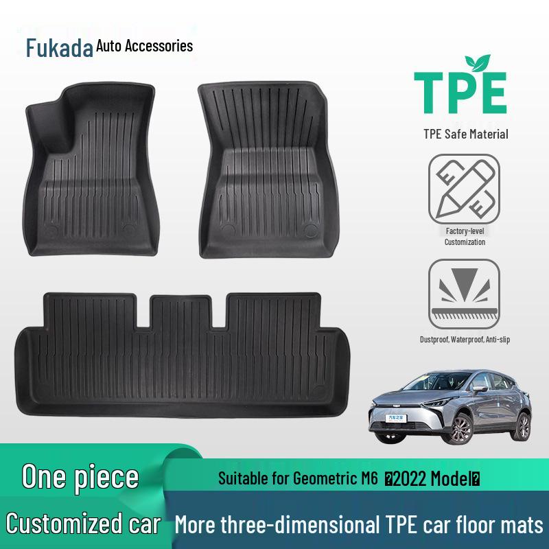 Exclusive TPE Rubber Floor Mats for Geely Geometry M6 2022 - 3-Piece Set