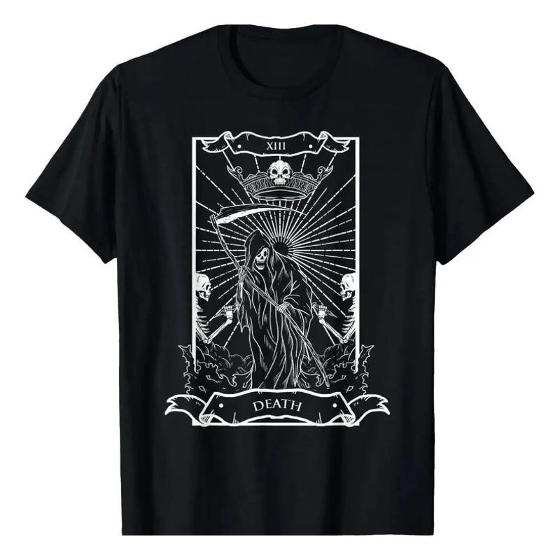 Camiseta De Estilo Vintage Fresca De Tarot Card The Death Xi S