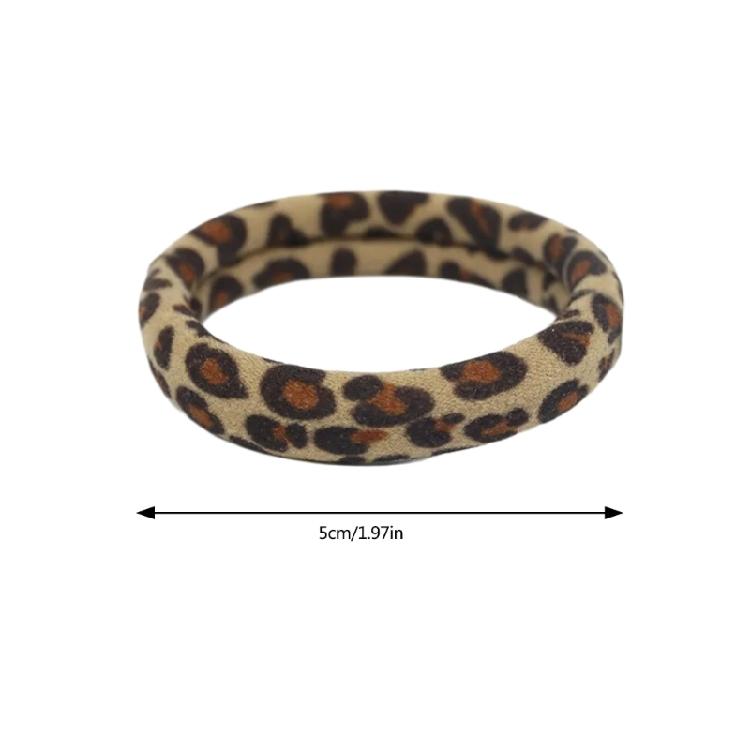 Leopard Pattern Hair Tie Elastic Scrunchies Fashion Towel Rings Hair Rope for Women Girl Daily Use Hair Ornament 5pcs