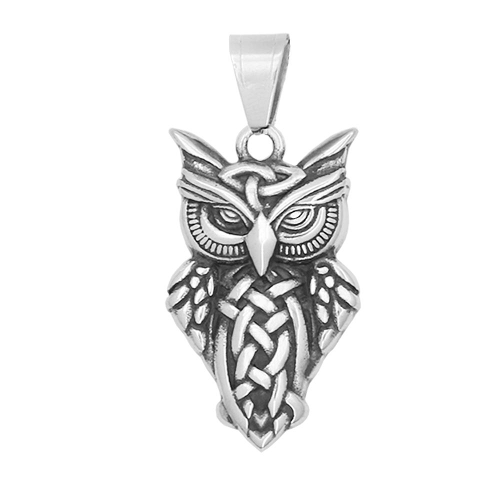 Vintage Nordic Owl Necklace Pendant Stainless Steel Viking Animal Pendant For Men Women Unique Amulet Jewelry Gift Dropshipping