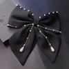 1pc Exquisite pearl hanging large bow hair clip, high-end feeling at the back of the head, spring clip top clip, new headwear