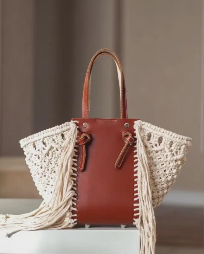 Handmade DIY Leather Woven Body Bag with Integrated Handle Hook