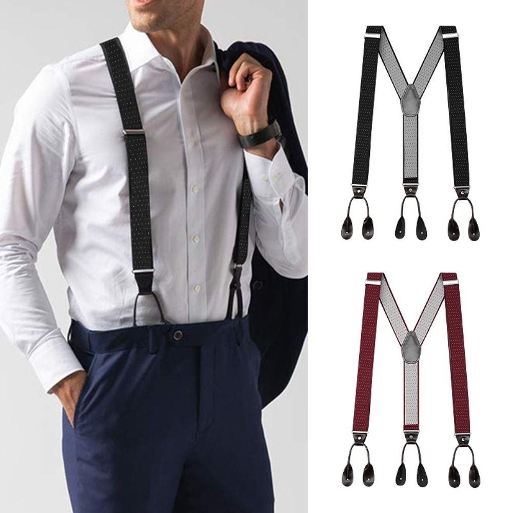 Multiple Styles Y-Back Suspenders Heavy Duty Button End Suspenders Elastic Suspenders Women