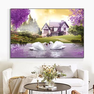 Landscape Animal Tree Love Swan Lake Canvas Painting Nordic Posters and Prints Wall Art Pictures Living Room Home Decor No Frame