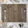 Plate Mat Place Mats Imitation Wood Grain Placemat Linen Pad 40*30cm For Dining Table Mat Non Slip Placemats Bowl Coaster