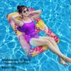Inflatable PVC Float Recliner: Foldable Striped Swimming Bed