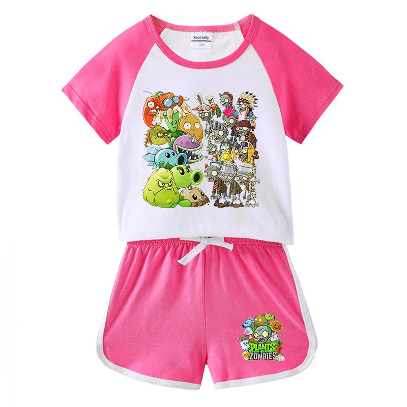 Kids' Summer Color Block Sports Set: Baby Shorts & Short Sleeve T-shirt