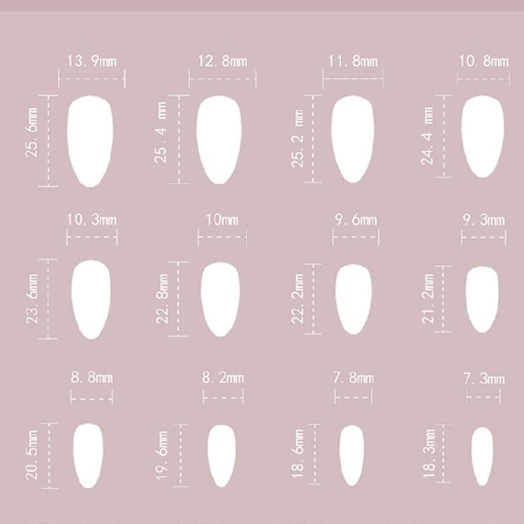 24Pcs Almond Fake Nail Press On Nail Artificial Acrylic Nail Glues On Nail Bows Heart Designs French Tips False Nail