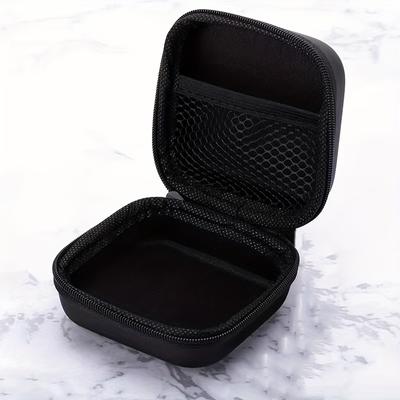 Luxuriöse kleine Aufbewahrungstasche mit Reißverschluss Mini Reise Kopfhörer Stoßfestes Etui Einfarbig Headset Schutzhülle Datenkabel Organizer Box