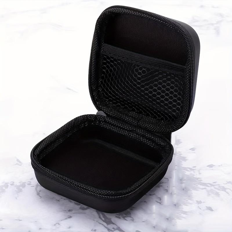 Luxuriöse kleine Aufbewahrungstasche mit Reißverschluss Mini Reise Kopfhörer Stoßfestes Etui Einfarbig Headset Schutzhülle Datenkabel Organizer Box