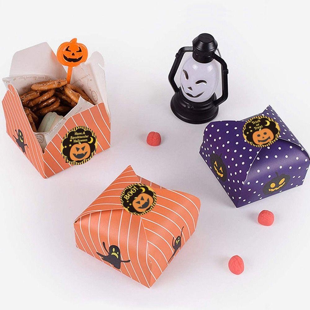 Godispåsar Pumpaetiketter Klistermärkespaket Etikett Förpackningslåda Klistermärke Halloweenklistermärken Halloween
