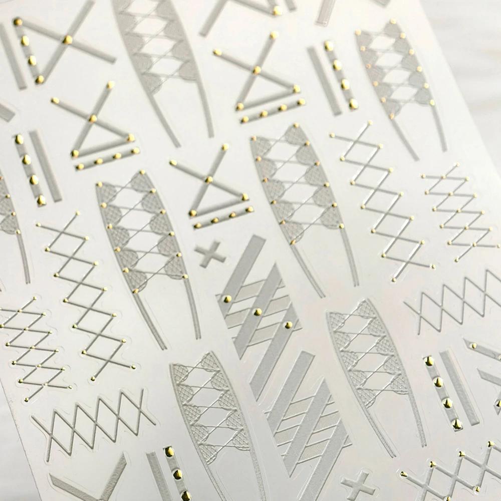 Bohemian Pattern Colorful Love Moon Pearl Crystal Rhinestone 5D Nail Art Sticker Self Adhesive Decoration Manicure Decal