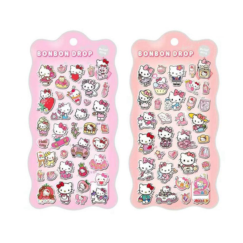2/4 Pcs Mix Sanrio Cartoon Stickes Kuromi Capybara Zootopia 3D Stereo Crystal Sticker Decorative DIY Material Sticker