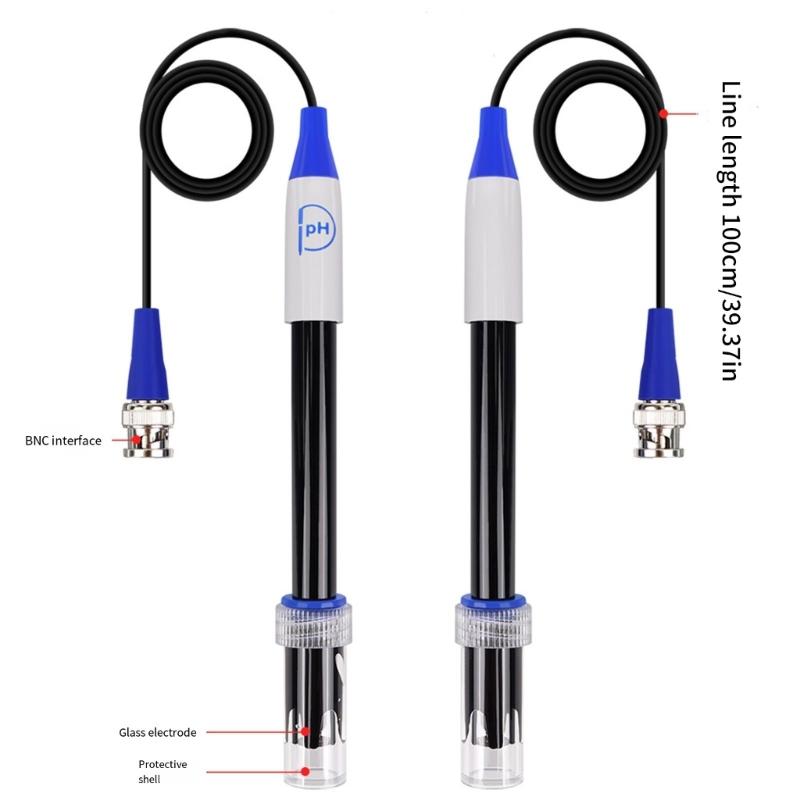 0-14pH Electrode Probes BNC Connector Cable for 0-14pH Meter Monitors Controllers Test Sensors Replace for Aquariums
